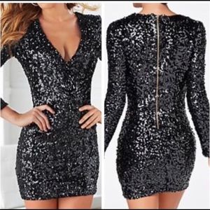 Black sequin dress